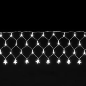 CORTINA 120 LEDS C/ ESTRELA NA PONTA FIO/BR C/ 8F 4,5MTX50CM - REMANCI