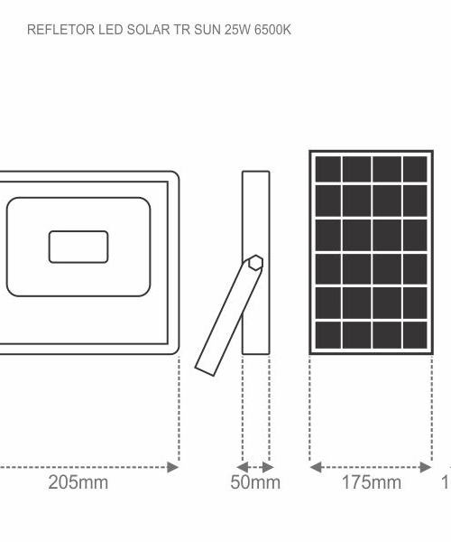 Refletor Led Solar Tr Sun 25w 6500k PT - Taschibra