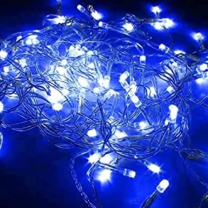 CORDÃOLED PISCA PISCA 100L 8F FIO/TRANSP 10MT 220V AZ - LUZ SOLLAR